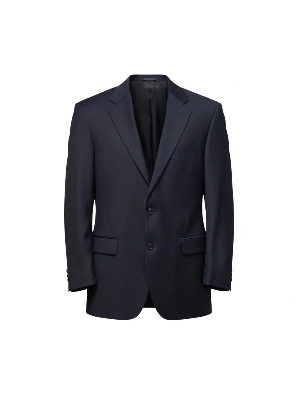 Geoffrey Beene Men’s Suit 44L W38 Dark Navy Wool Blend 3 Button Pleated Pants Ex